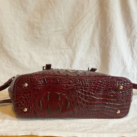 Brahmin Genuine Leather croc-Embossed Bag - Sangria - Picture 3 of 5